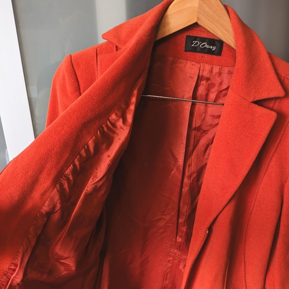 Vintage D'Oraz Orange Jacket with lapel collar and zipper closure - size S - Picture 6 of 6